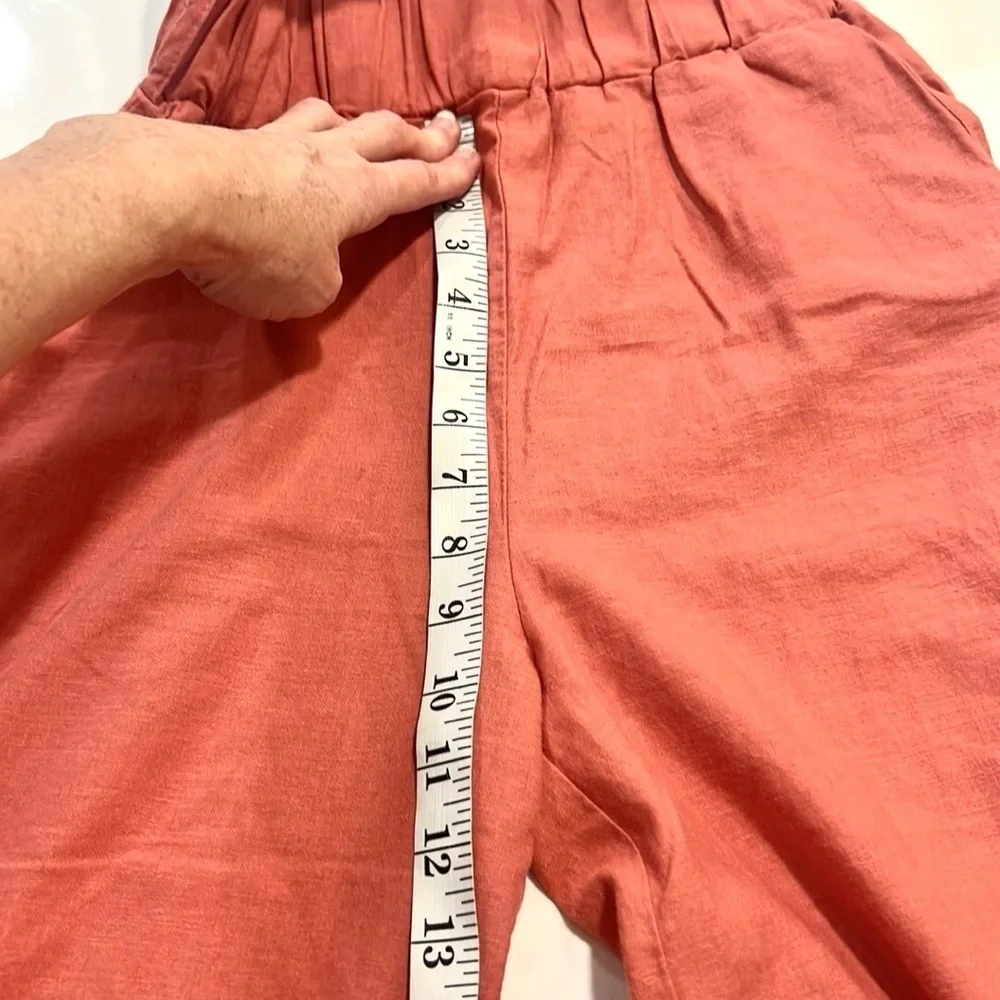 Carla Ruben Couture’,Italian Linen Viscose Cropped &  Cuffed Pants Italy Size S